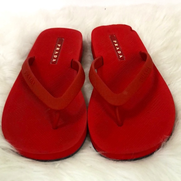 PRADA Women's Orange Size 8 Flip Flop - Picture 1 of 9